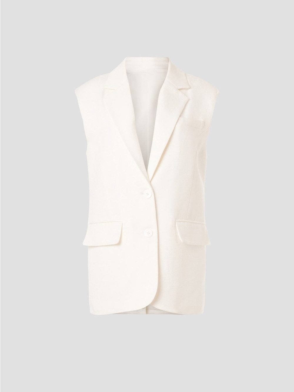 Sleeveless Tailored Blazer Vest in Cream